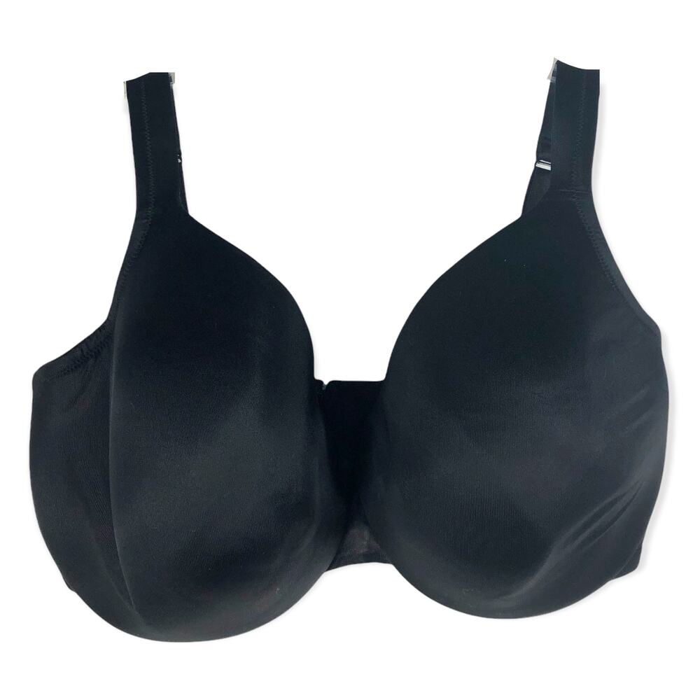 Cacique 40H Bra Satin Full Coverage Plus Size Lane Bryant Black Solid Stretch 66